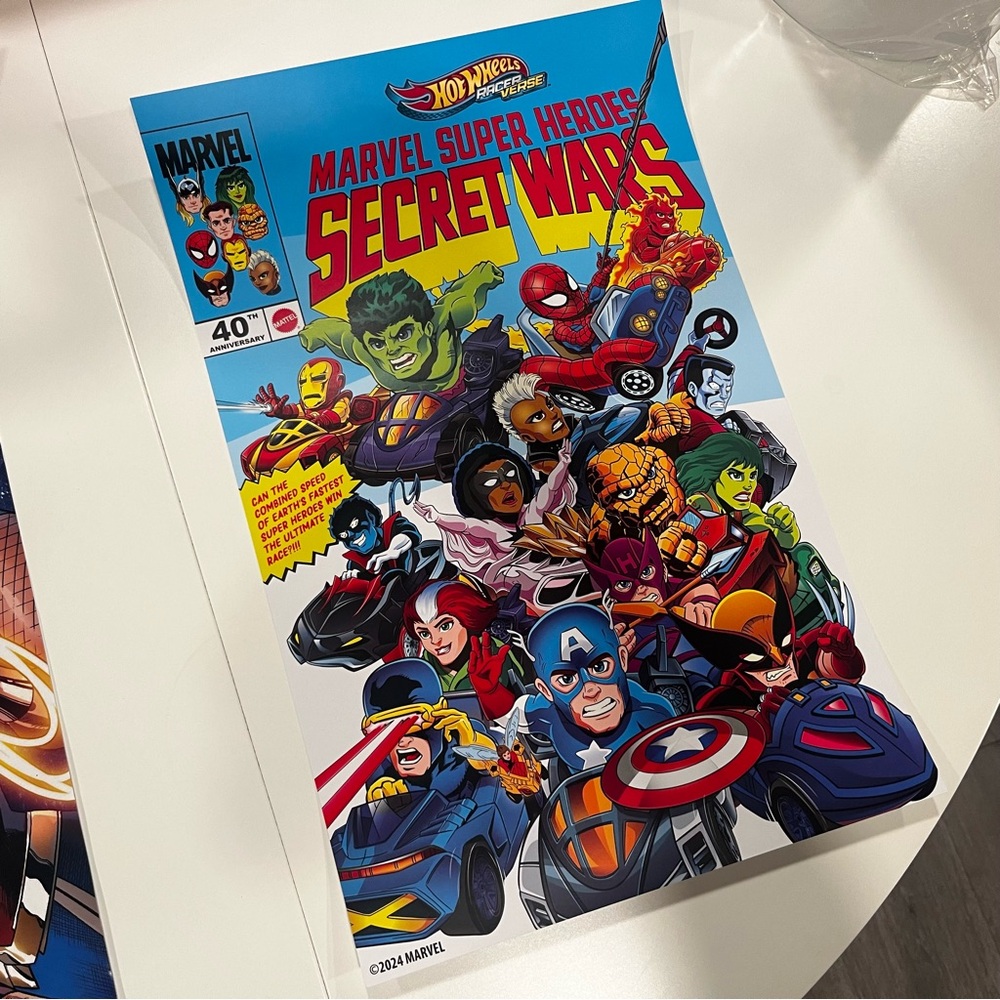 Marvel Hot Wheels Mattel 40th Anniversary Print SDCC Exclusive